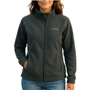Columbia Women's Benton Springs Full Zip Fleece Jacket Size Small Gray 1372111